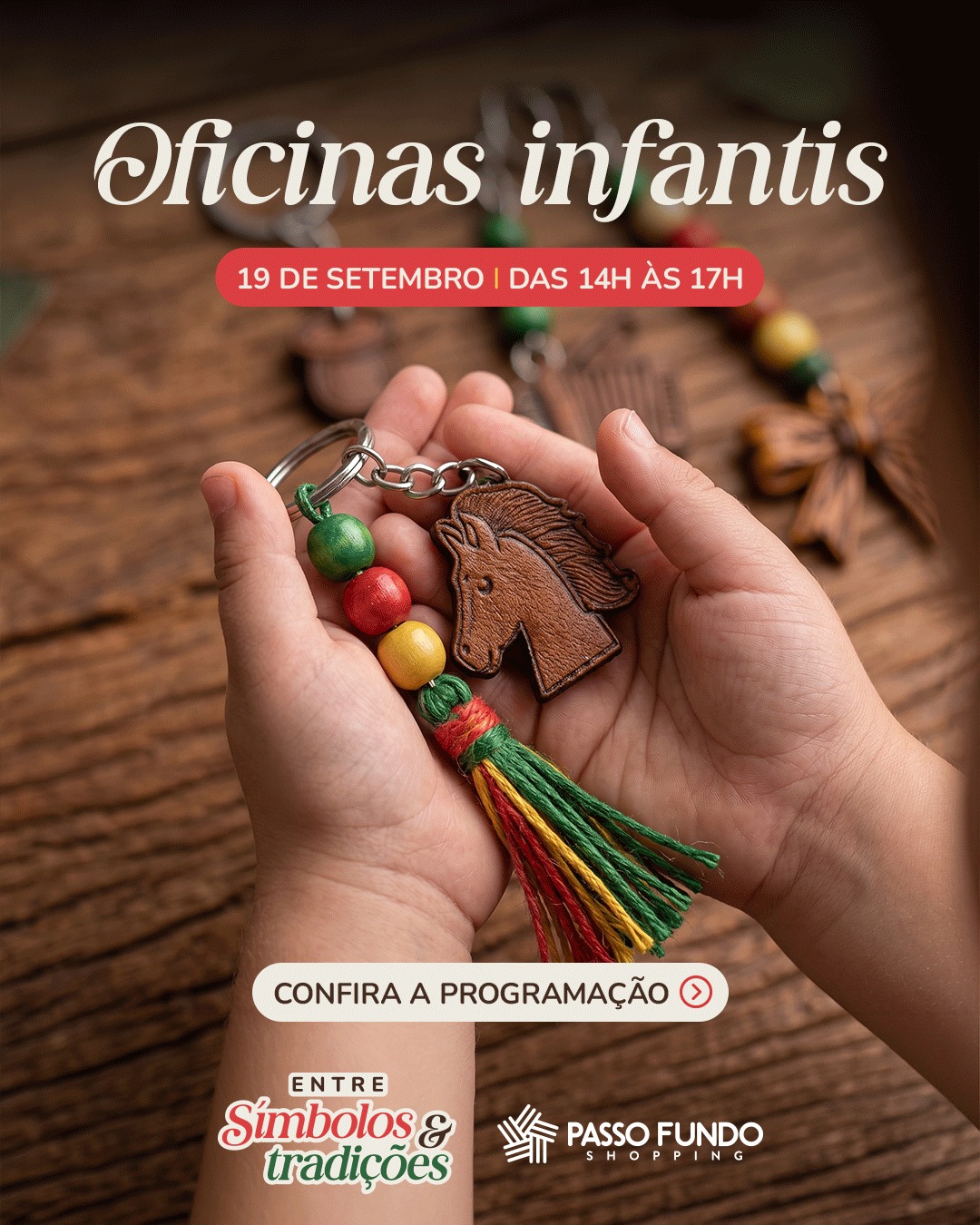 Oficinas temáticas para crianças no Passo Fundo Shopping